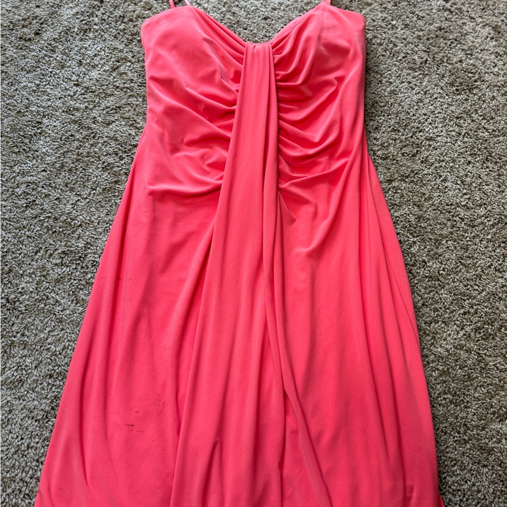 Elegant Coral Pink Women's Dress